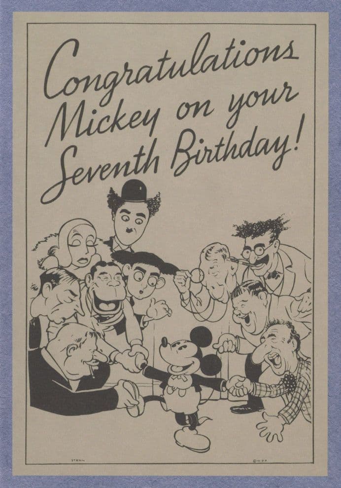 Mickey Mouse Old Walt Disney 7th Birthday 1933 Film Gala Poster Postcard