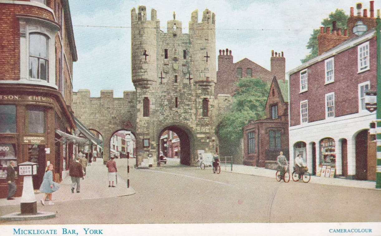 Micklegate York Bicycles 1950s Salmon Vintage Postcard