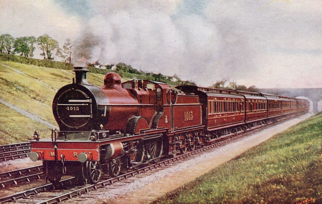 Midland Railway 4-4-0 Train no 1013 Rare 1960s Postcard