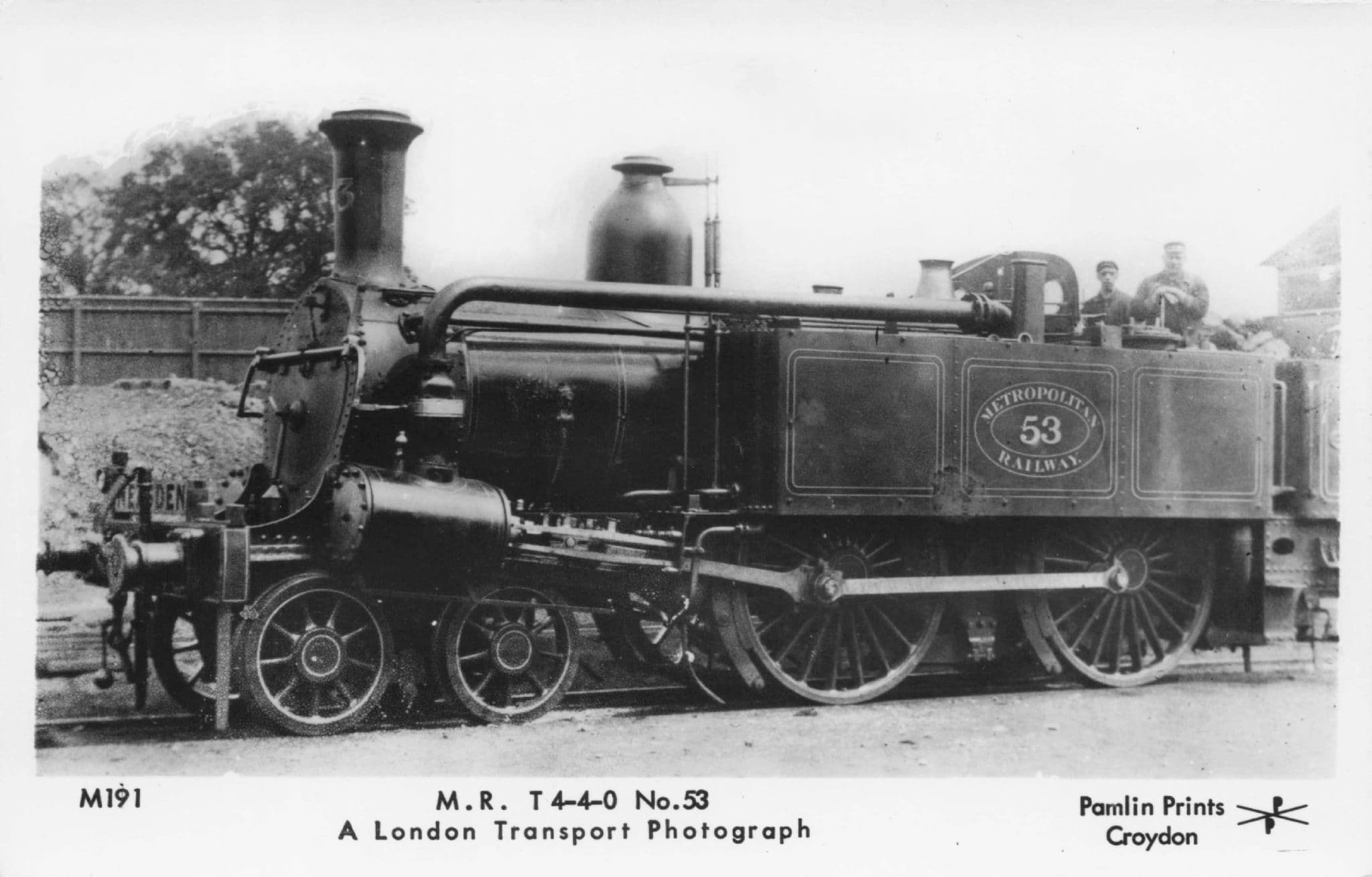 Midland T 4-4-0 No 53 Old Train London Transport Pamlin Prints Railway RPC Postcard