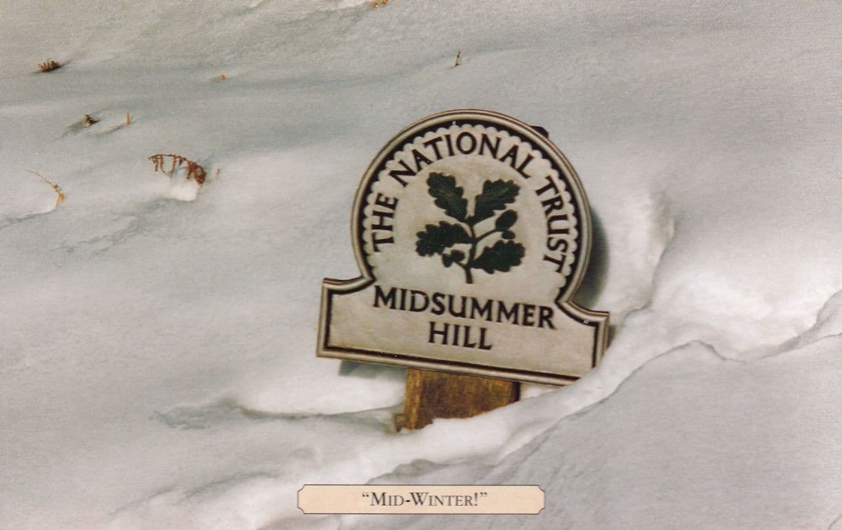 Midsummer Hill National Trust At Christmas Postcard