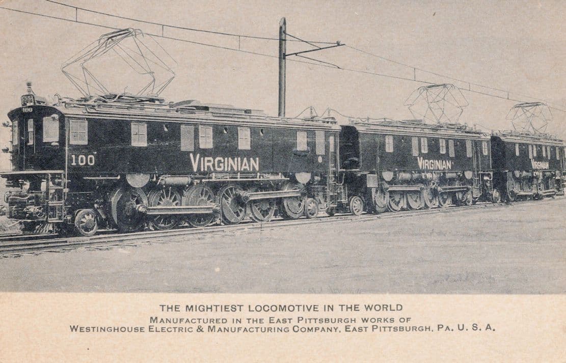 Mightiest World Locomotive Virginian Westinghouse Pittsburgh USA Train Postcard