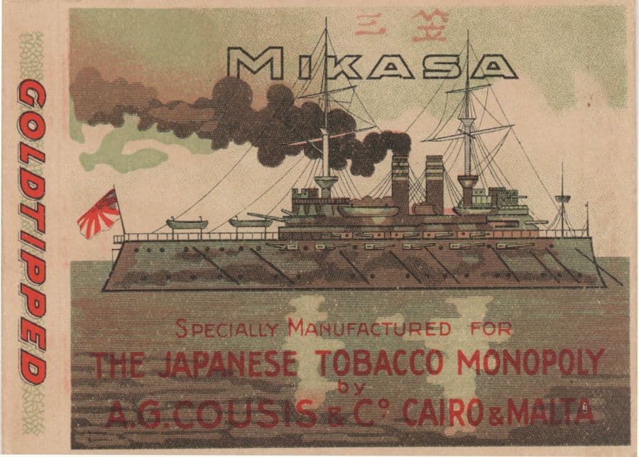 Mikasa Japanese Tobacco Monopoly Ship Flat Cigarette Packet