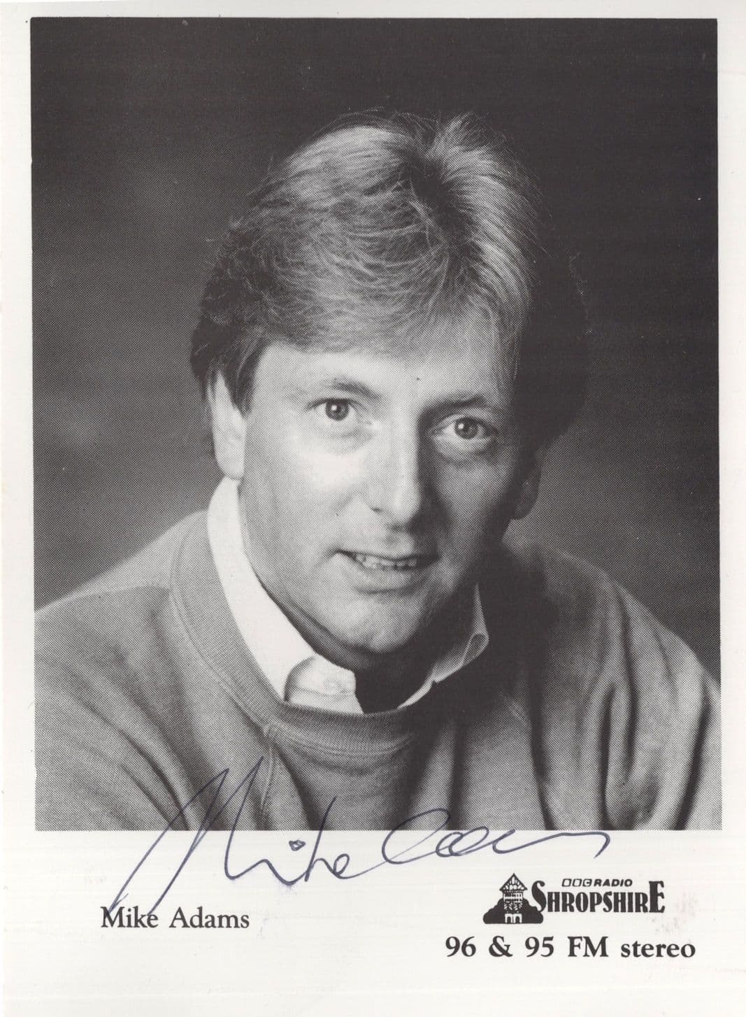 Mike Adams Radio Shropshire Vintage Hand Signed Card Photo