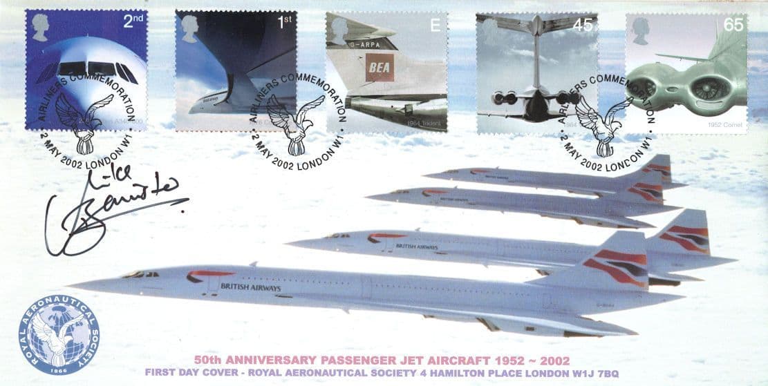 Mike Bannister Concorde Pilot Aircraft RAS Anniversary Hand Signed FDC