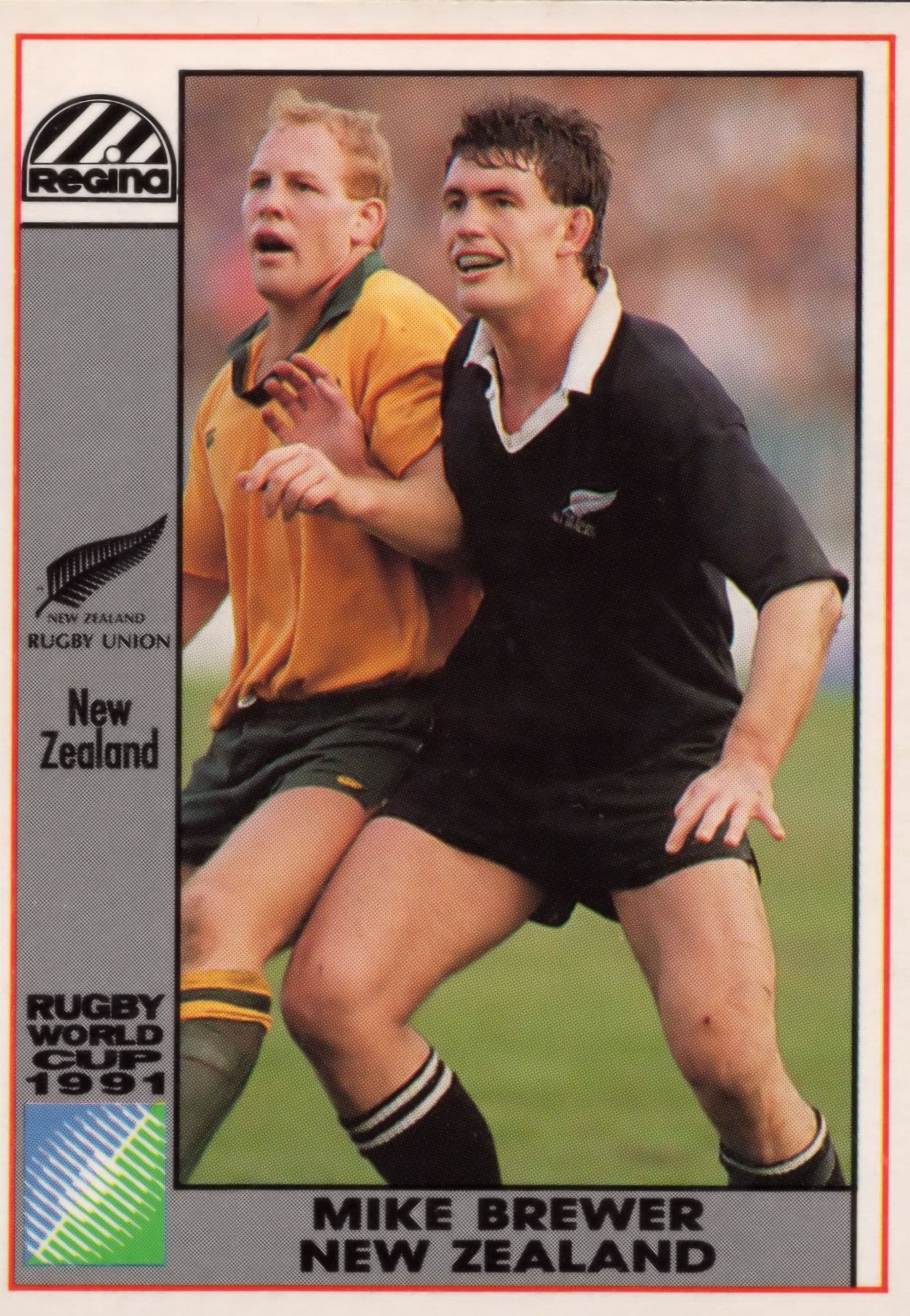 Mike Brewer New Zealand Hand Signed Rugby 1991 World Cup Card Photo