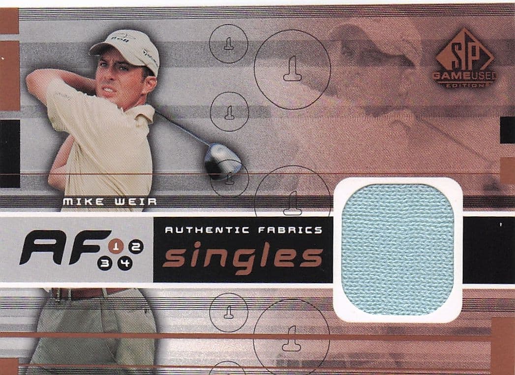 Mike Weir Authentic Fabrics Singles 2003 Golf Upper Deck Worn Shirt Card