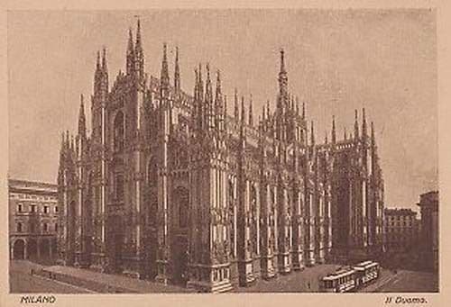 Milan Italy Il Duomo Bus Milano Antique Postcard