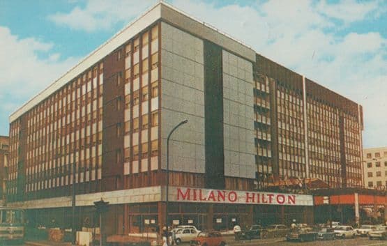 Milano Milan Italian Hilton Hotel 1970s Postcard