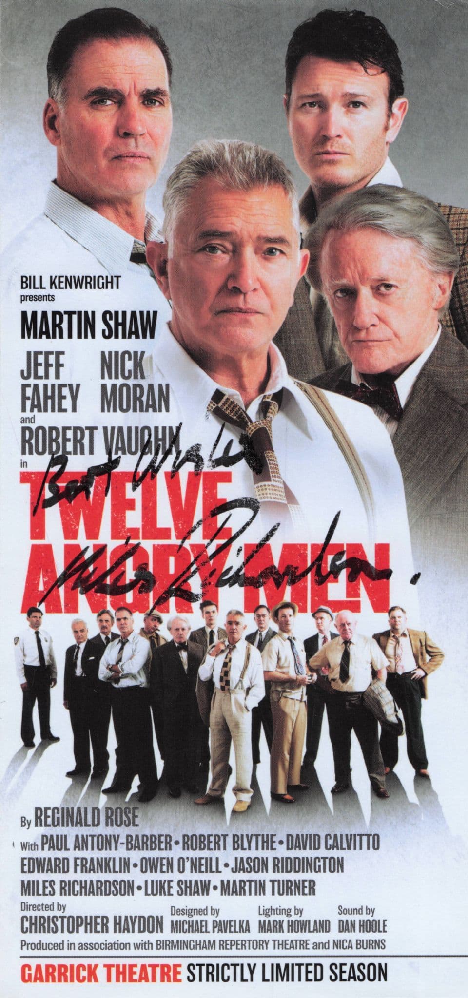 Miles Richardson Shakespeare Actor 12 Angry Men Hand Signed Theatre Flyer