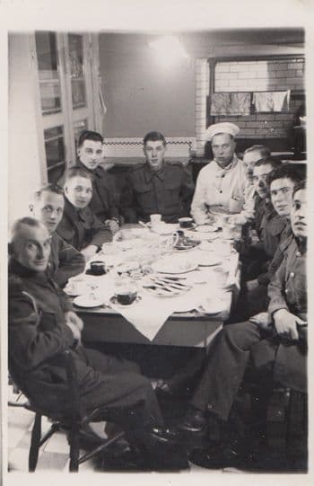 Military Army Officer Duties Drill Canteen WW2 Kitchen Food Real Photo Postcard