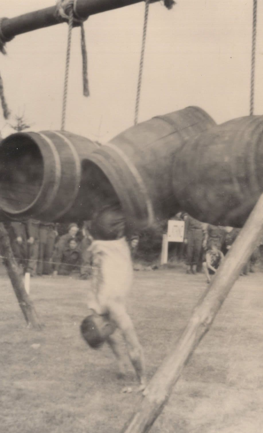 Military Assault Course Endurance Vintage Real Photo Postcard