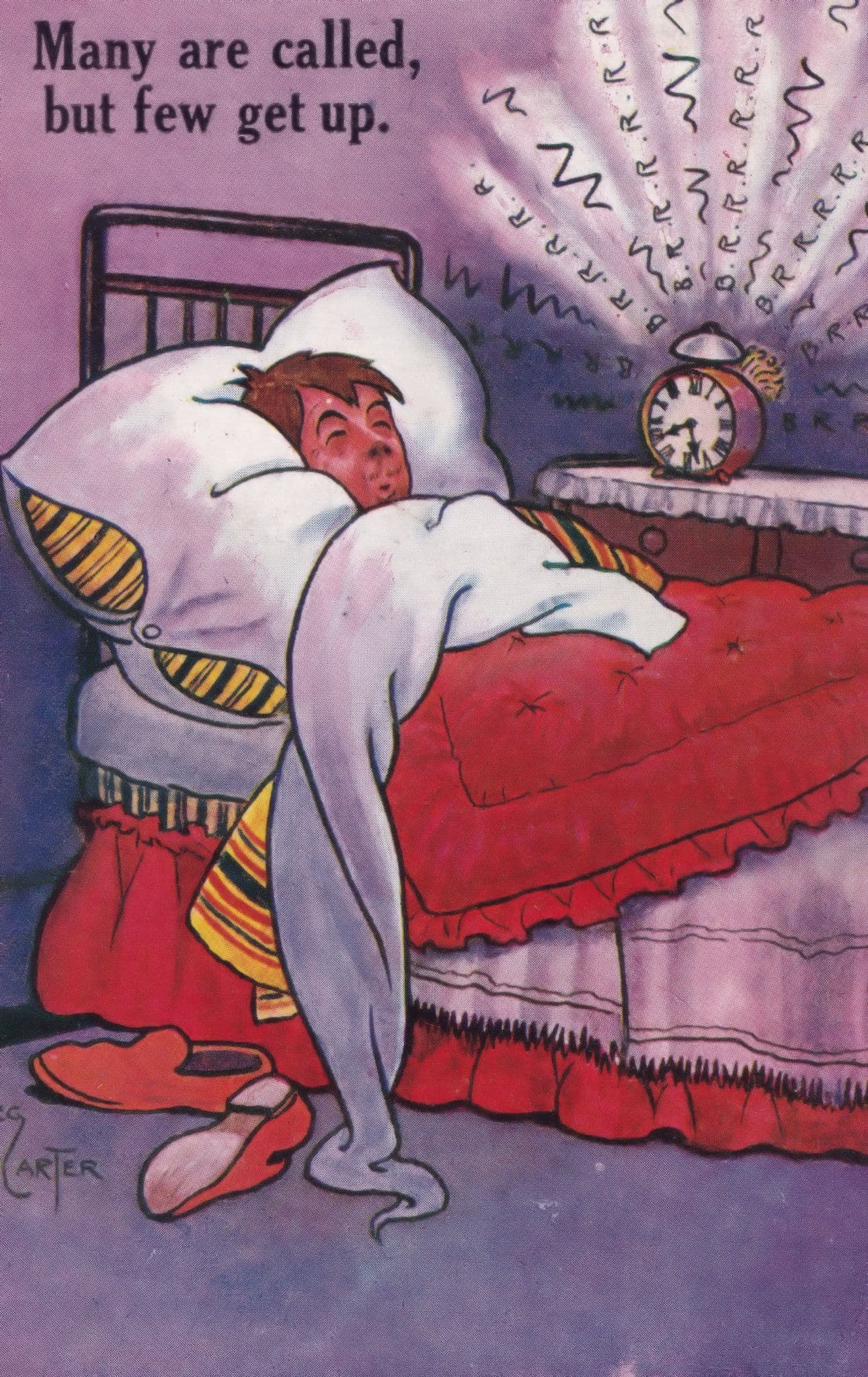 Military Call Up Alarm Clock Comic Humour Old Postcard