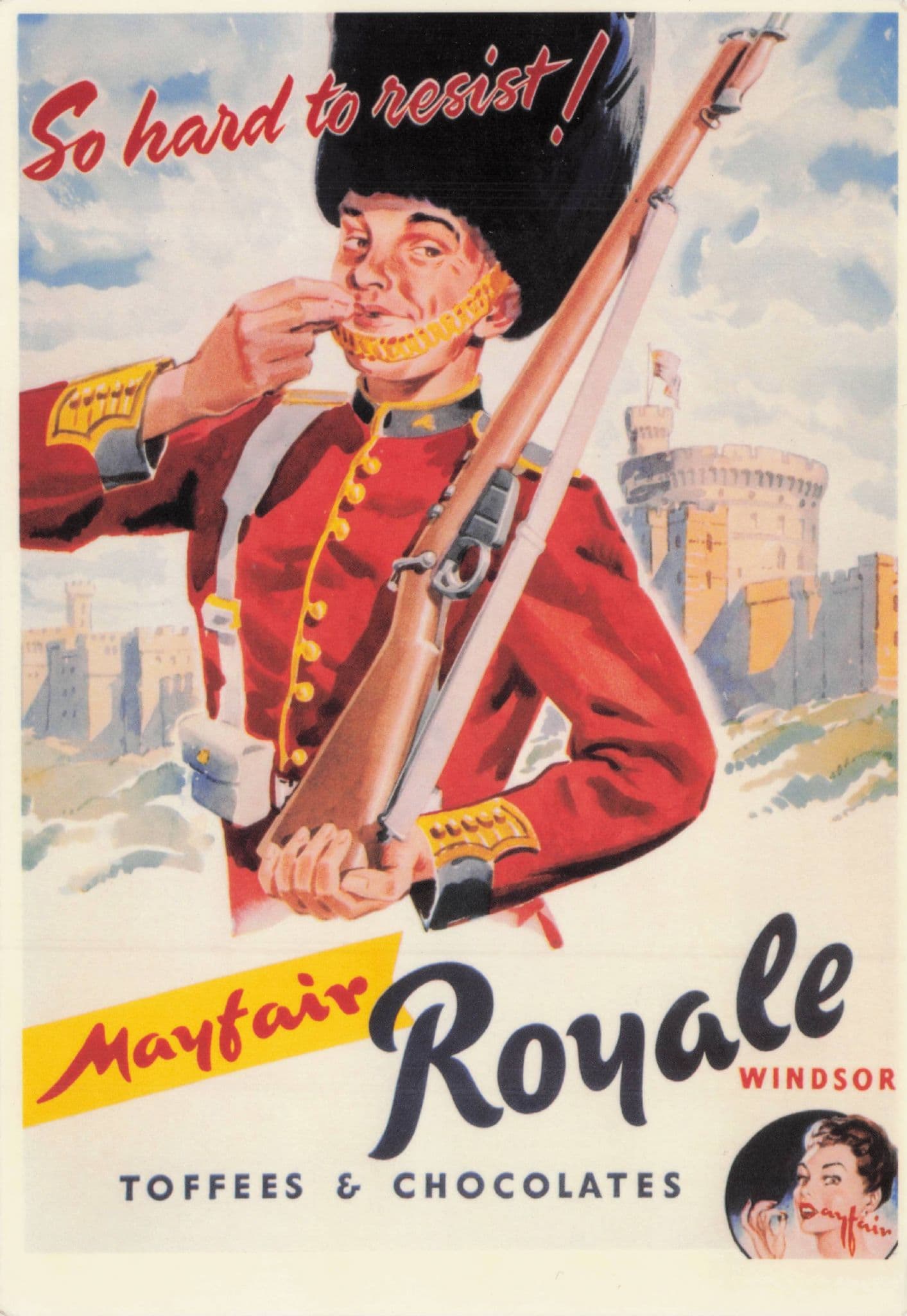 Military Soldier Mayfair Royale Windsor Old Toffees Chocolate Poster Postcard