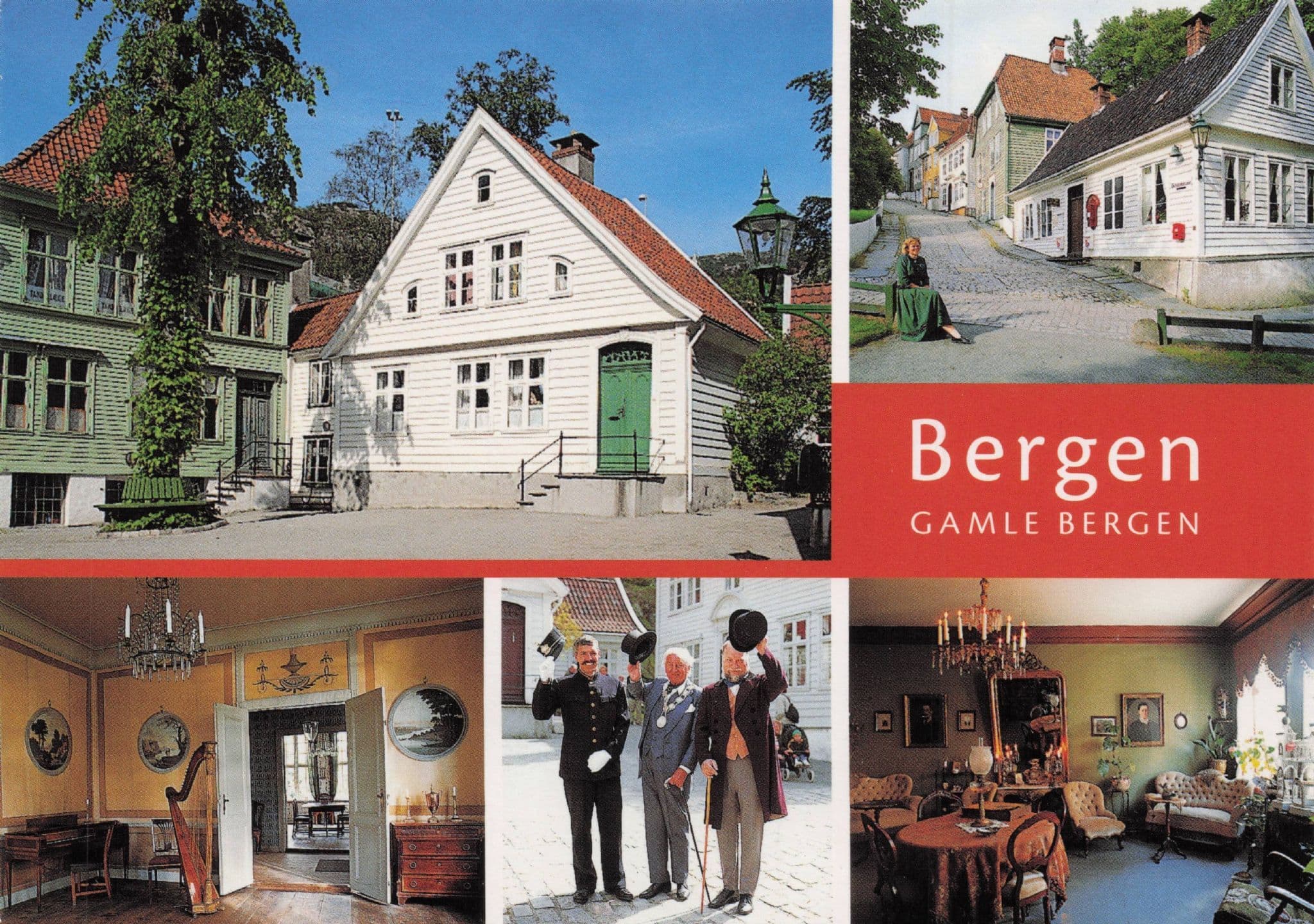 Military Uniform Man Raising Hat Gamle Bergen Map Norway Postcard