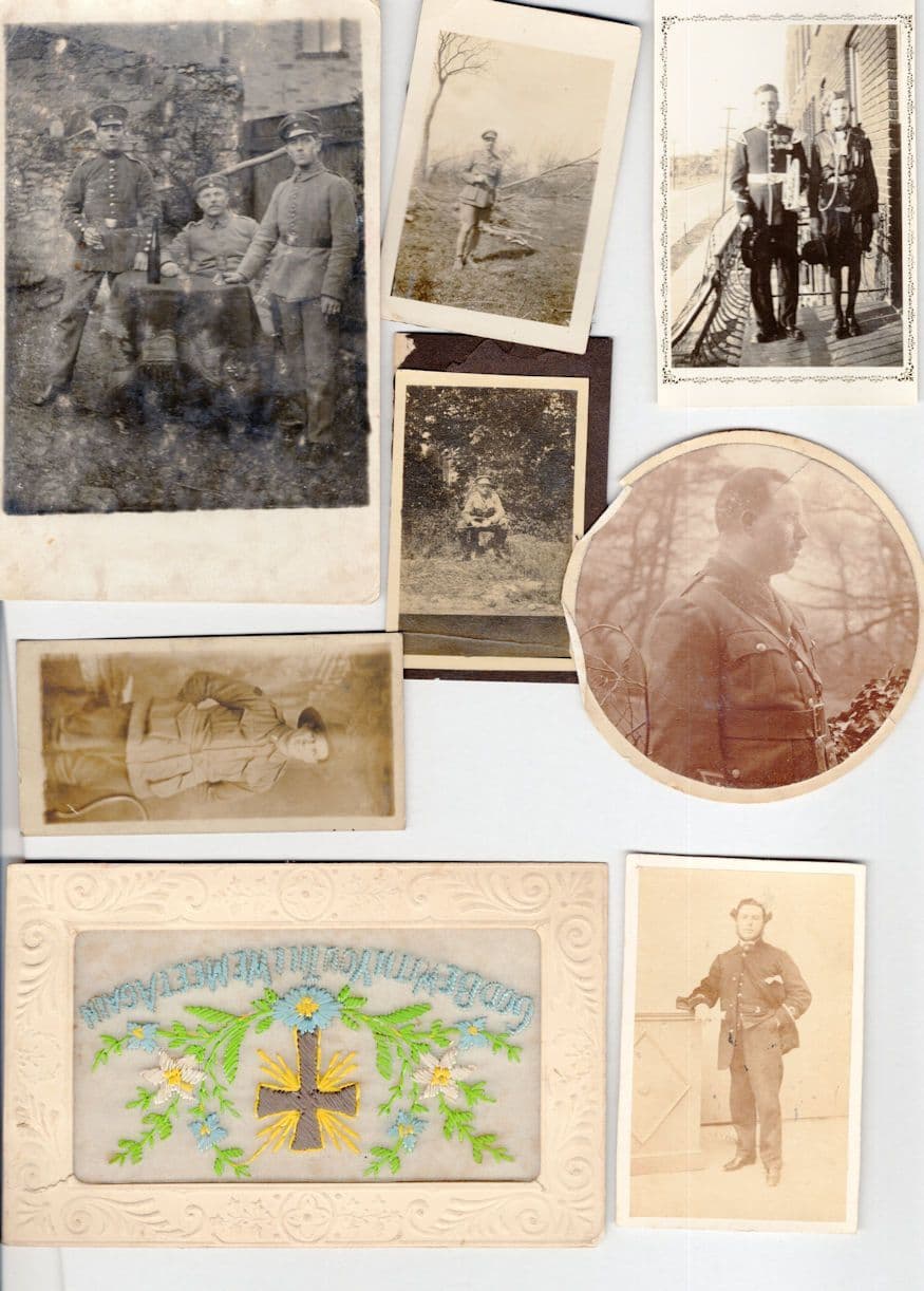Military WW1 Ephemera Silk Postcard Soldier Portraits Army Photo s etc