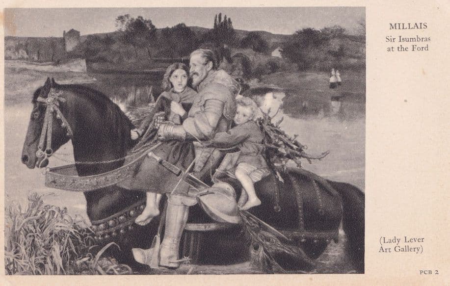Millais Sir Isumbras At The Ford Lady Lever Painting Postcard