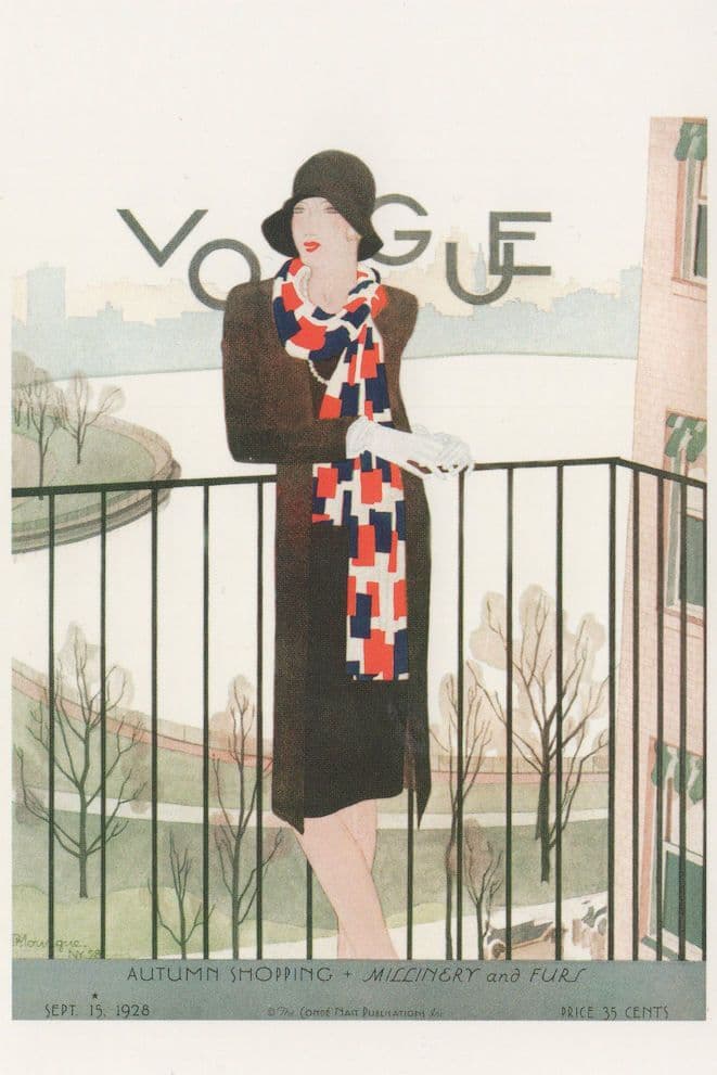 Millinery & Furs Fur Coats Autumn 1928 Fashion Vogue Postcard