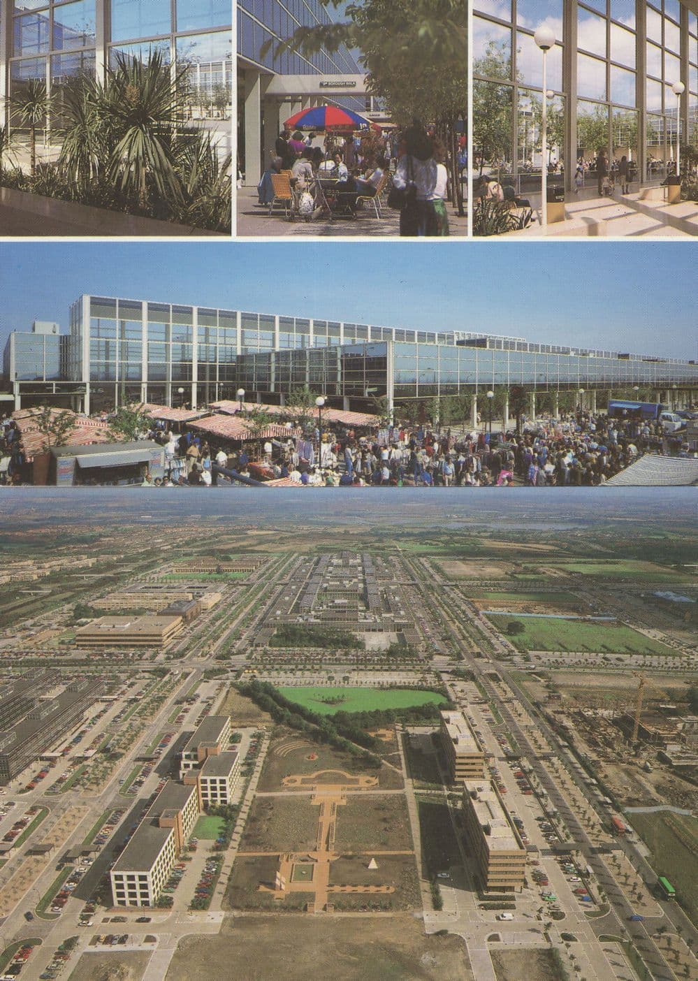 Milton Keynes Shopping Arcade Aerial 2x 1990s Postcard s