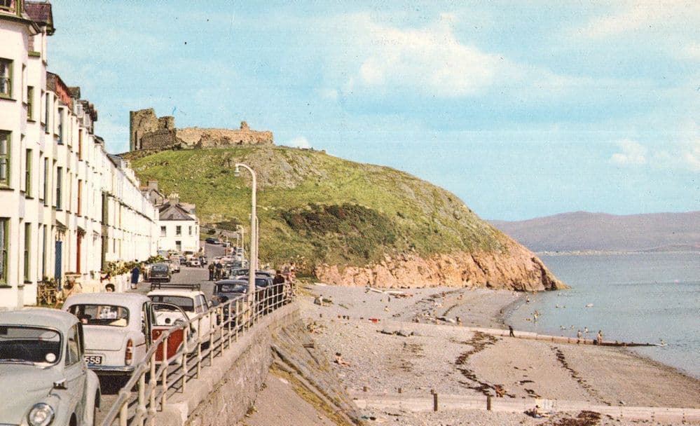 Mini Classic Car at Criccieth Scottish 1970s Postcard
