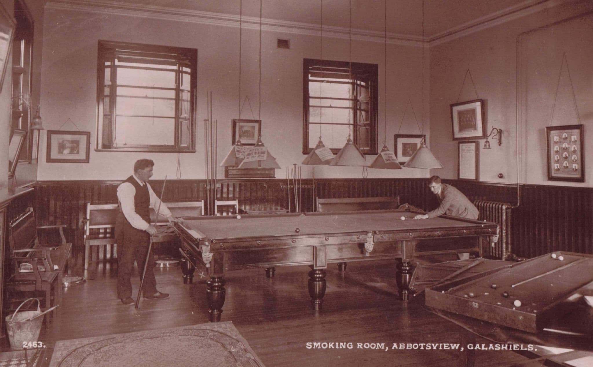 Miniature Pool Table Abbotsview Home Galashiels Scotland Old Postcard