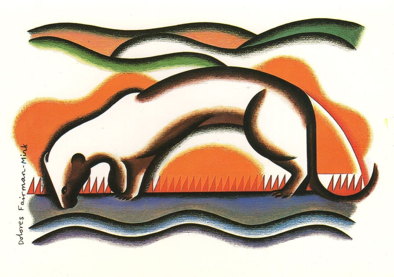 Mink Dolores Fairman Lynx London Anti Fur Trade Painting Postcard
