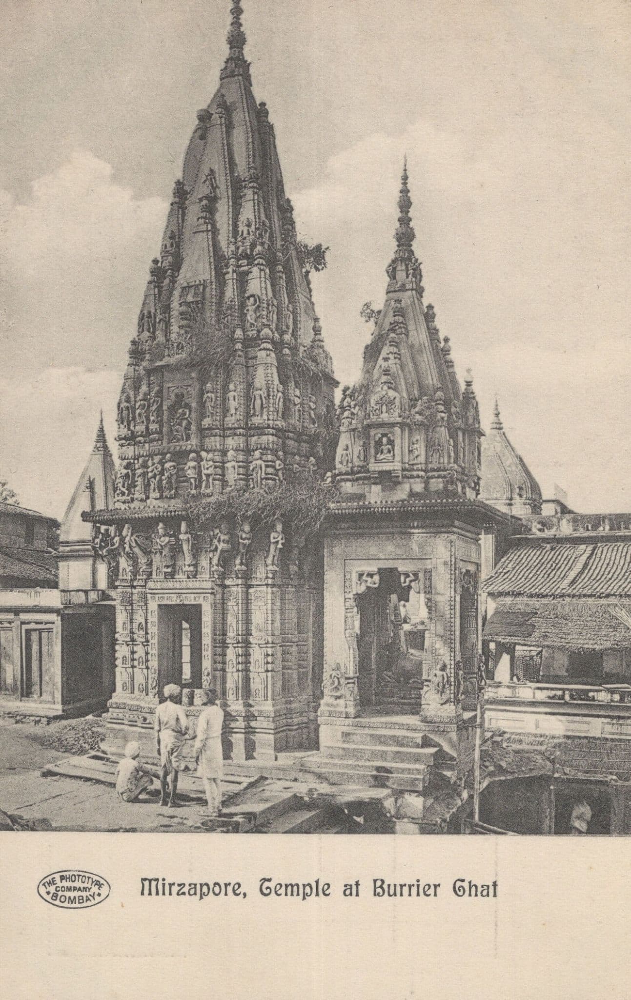 Mirzapore Temple At Burrier Ghat Antique Indian Postcard
