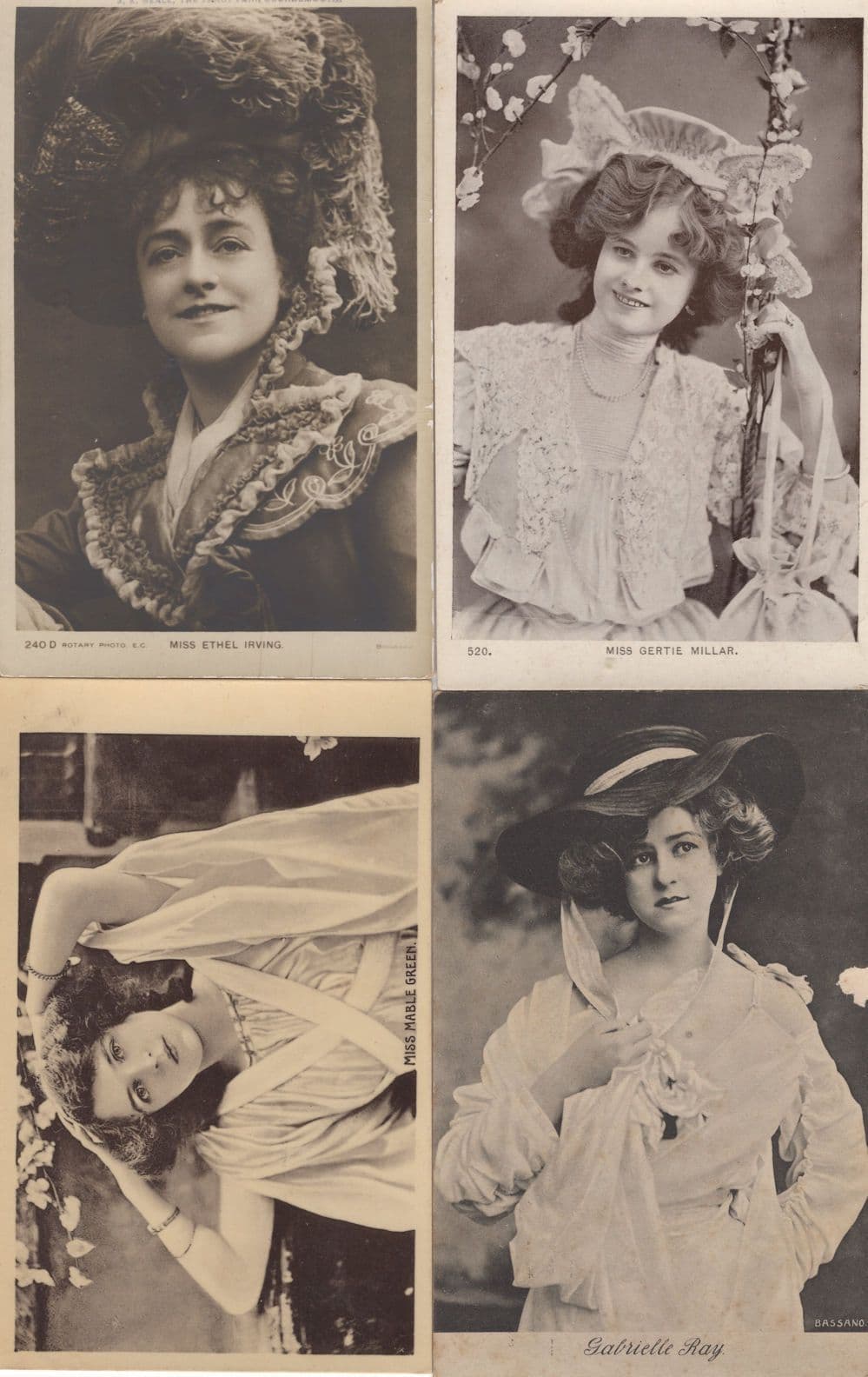 Miss Gertie Miller On Swing Mable Green Ethel Irving 4x Postcard s