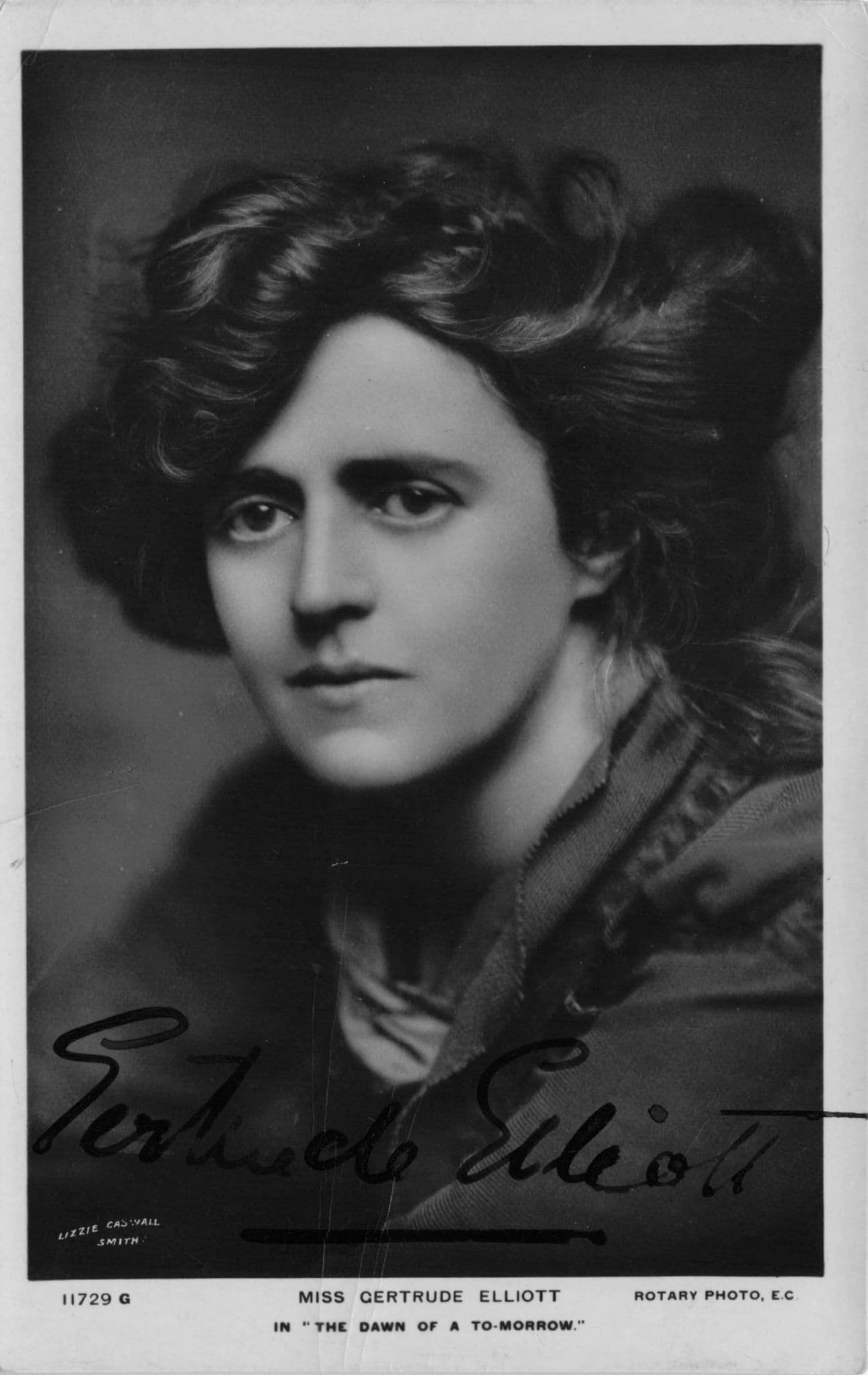 Miss Gertrude Elliott Edwardian Actress Hand Signed Rotary Postcard