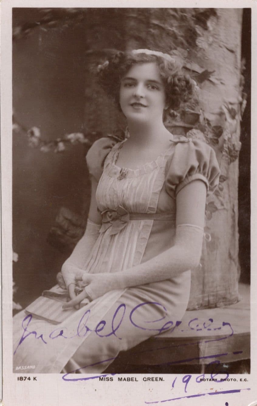 Miss Mabel Green Edwardian Cinderella Actress Hand Signed Photo