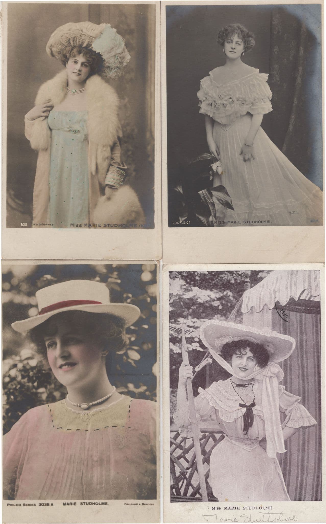 Miss Marie Studholme 4x Antique Actress Postcard s