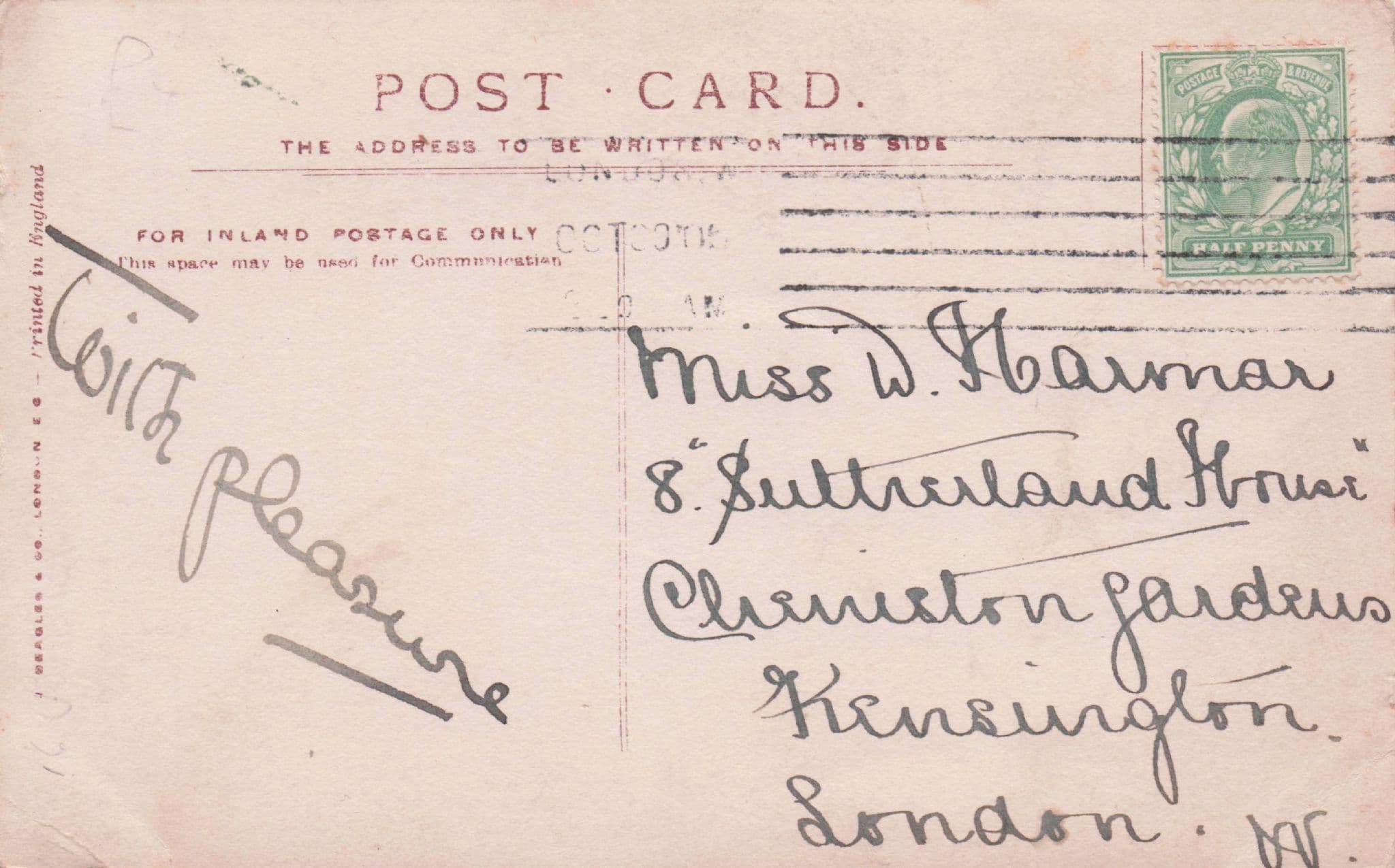 Miss Ruby May Edwardian Actress DOUBLE 1905 Hand Signed Photo Postcard