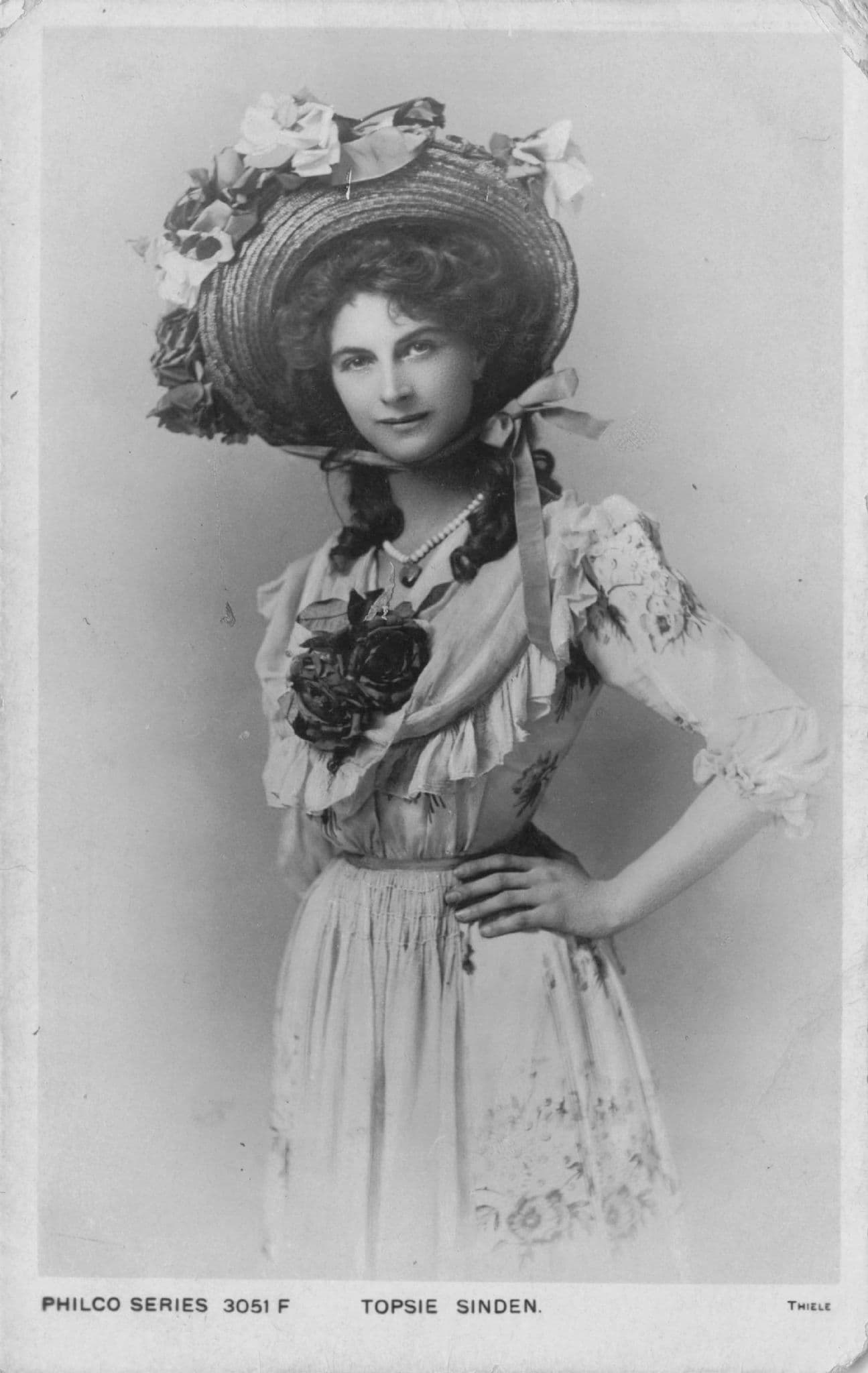 Miss Topsie Sinden Edwardian Actress Philco Real Photo Old Postcard