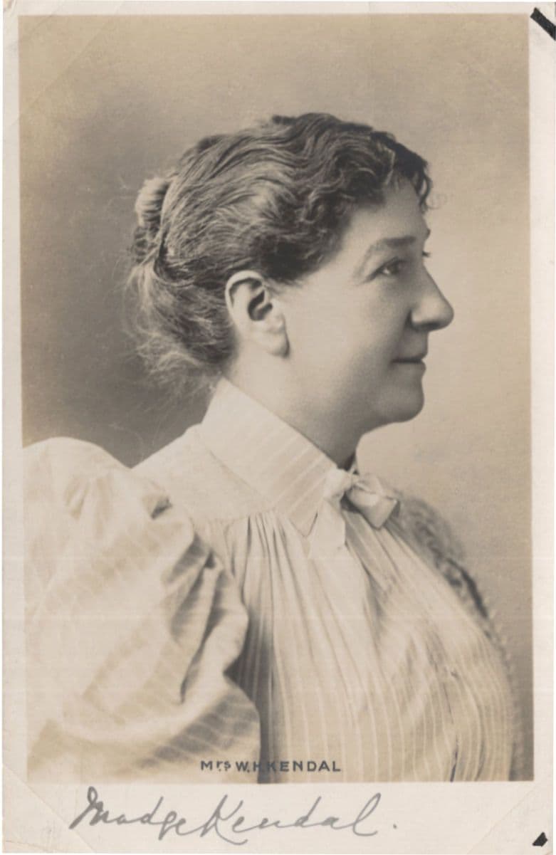 Miss WH Madge Kendal DBE Shakespeare Actress Old Hand Signed Postcard