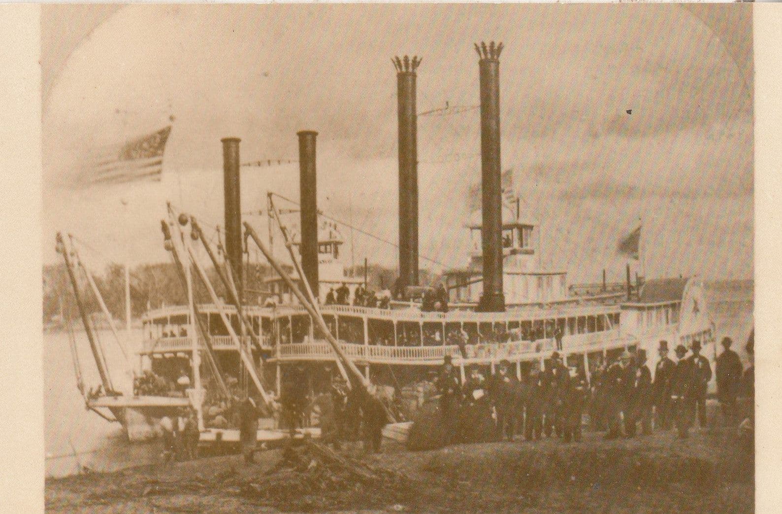 Missouri River Steamer 1860s Ships For Central Pacific Rail Road USA Postcard