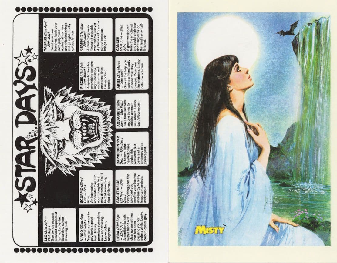 Misty 1978 Special Witch & Horoscope 2x Horror Comic Postcard