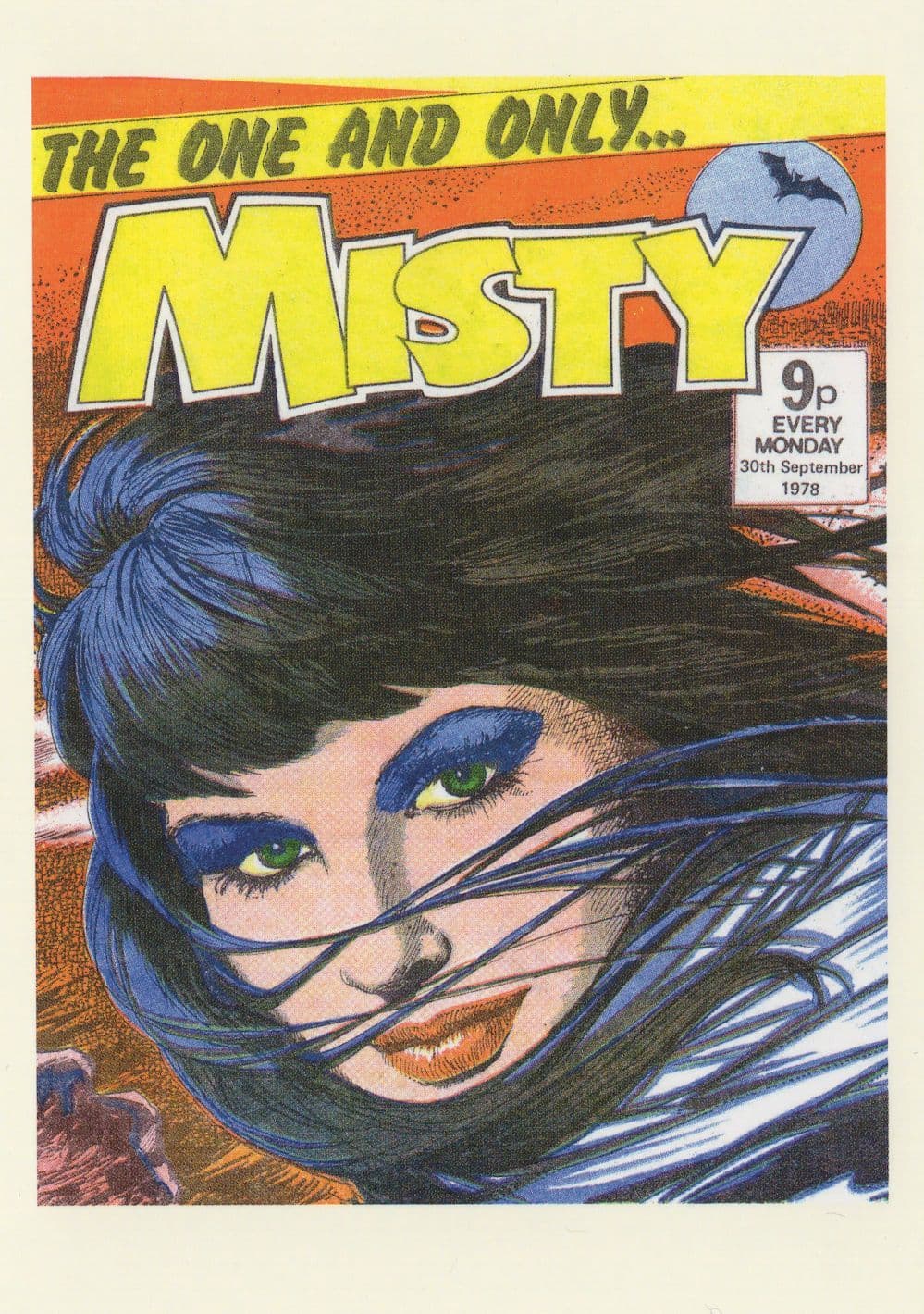 Misty 27th May 1978 The One & Only Witch Girls Comic Book Postcard