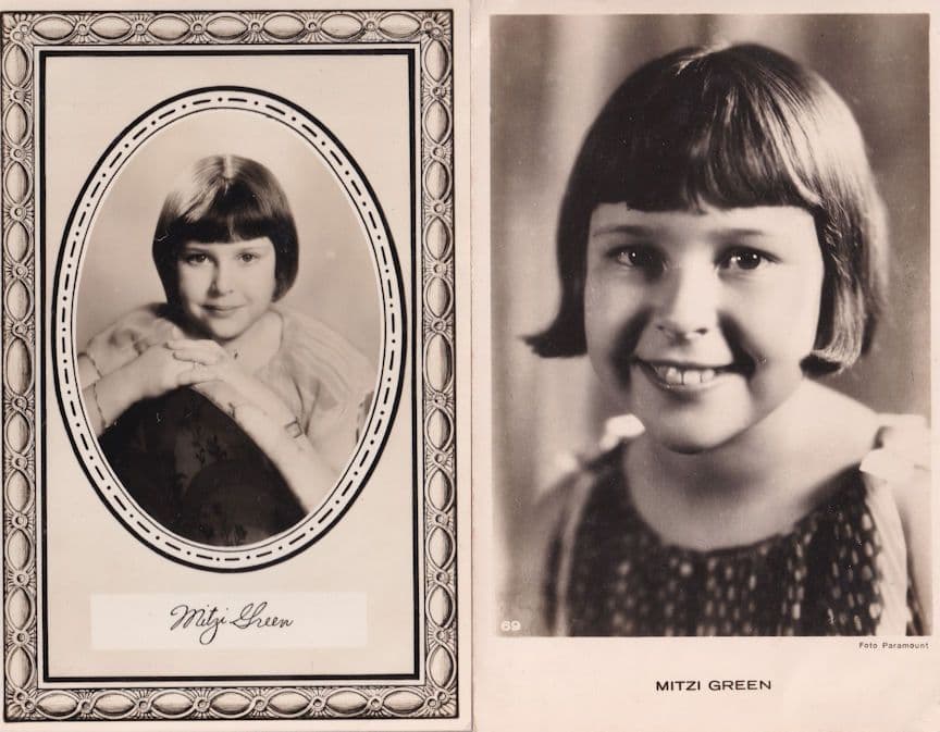 Mitzi Green Child Film Star 2x Real Photo Postcard s