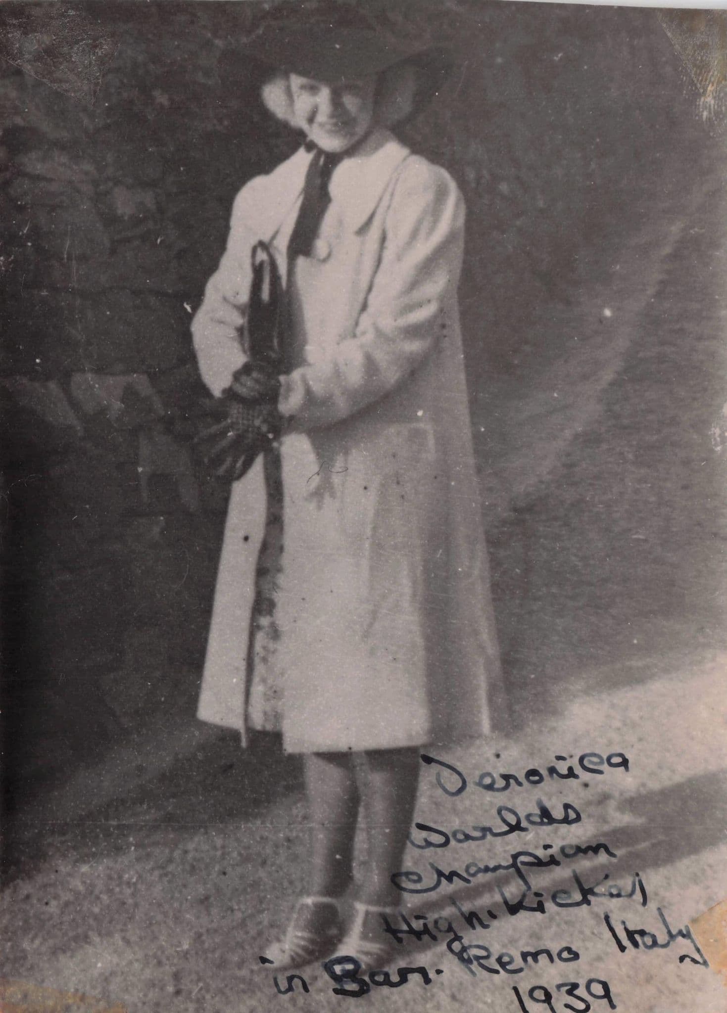 Mmle. Veronica 1930s High Kicker Martial Arts Woman WW2 War Hand Signed Photo
