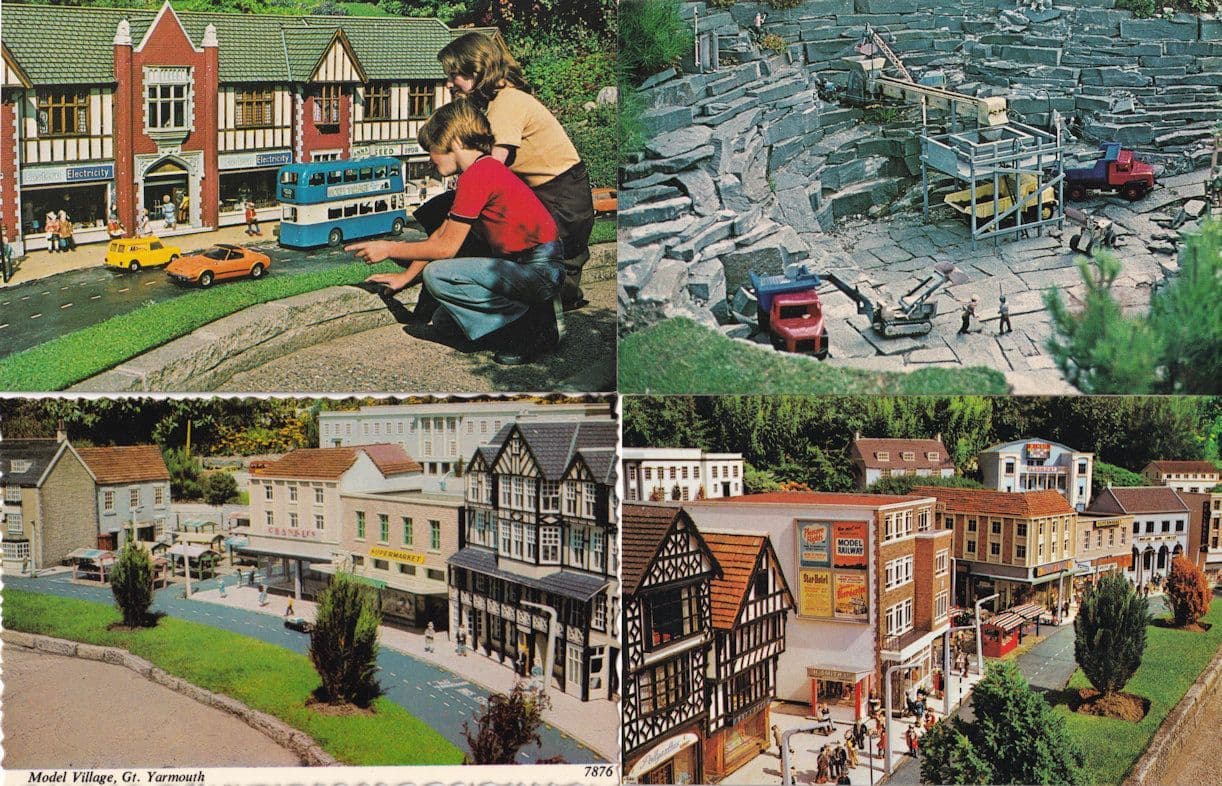 Model Village Quarry Town Centre Electricity Store Great Yarmouth 4x 1970s Postcard s