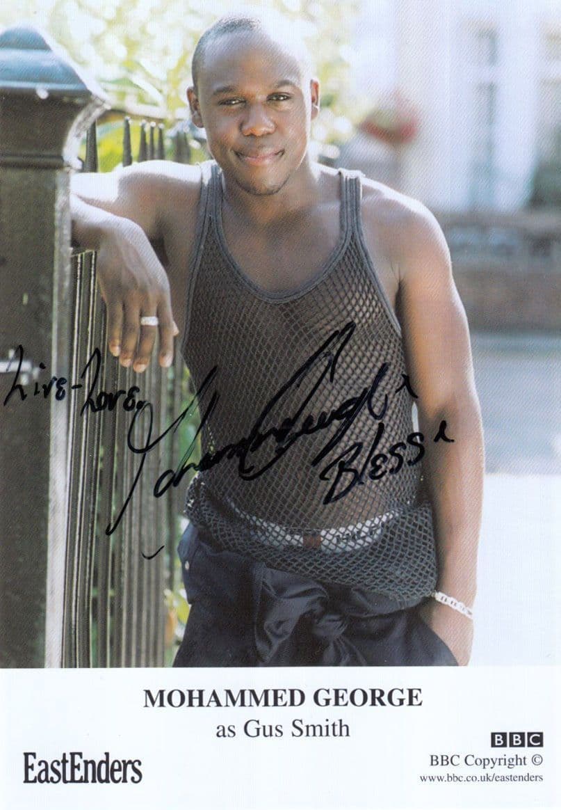 Mohammed George as Gus Smith BBC Eastenders Hand Signed BBC Cast Card