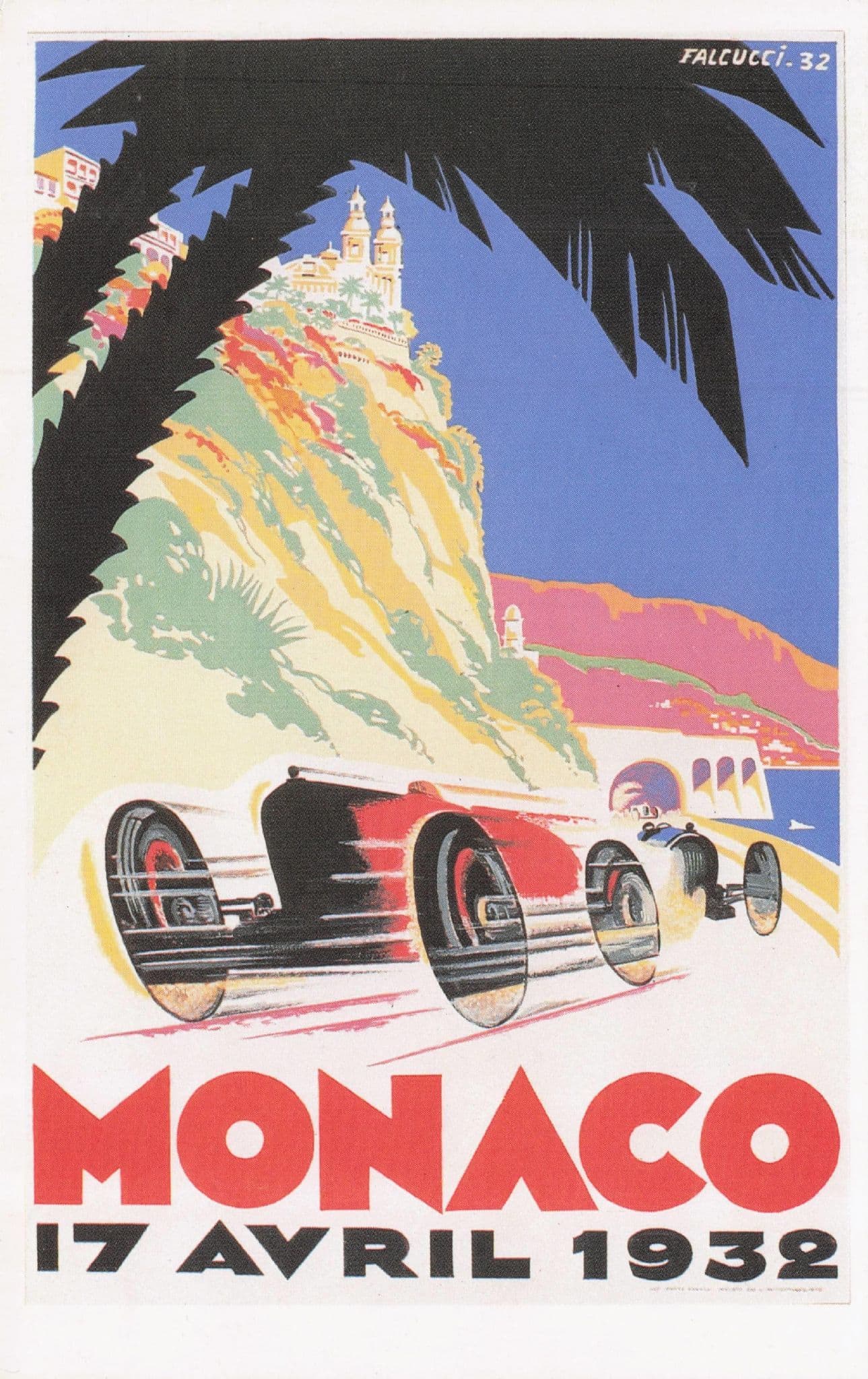 Monaco Grand Prix 1932 Motor Race F1 Poster Postcard