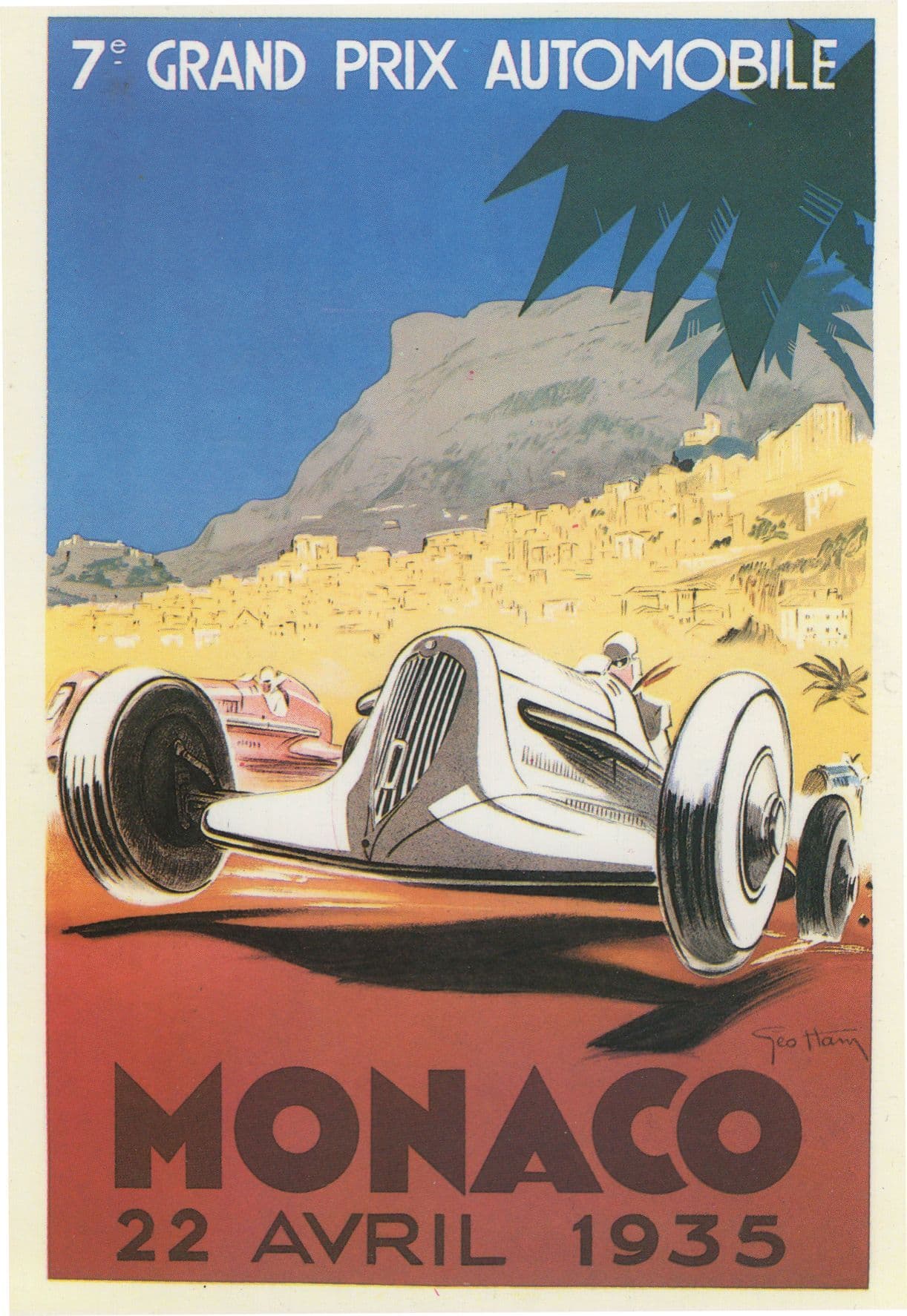 Monaco Grand Prix 1935 Formula 1 Grand Prix Poster Postcard
