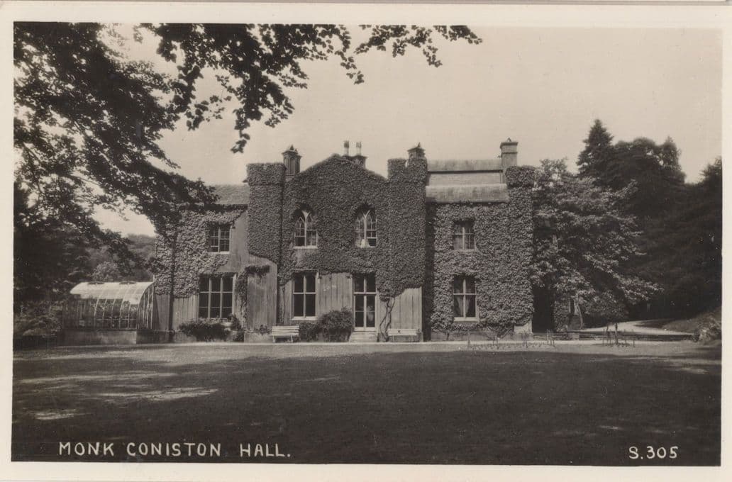 Monk Coniston Hall Antique Cumbria Real Photo Postcard