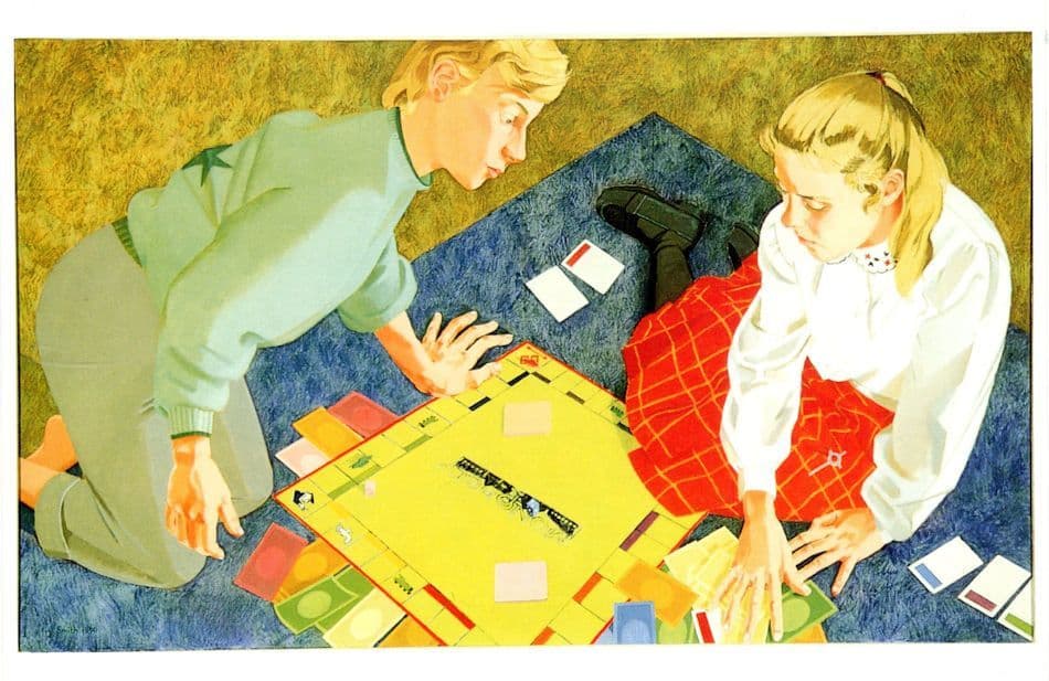 Monopoly Board Game Painting Advertising Postcard