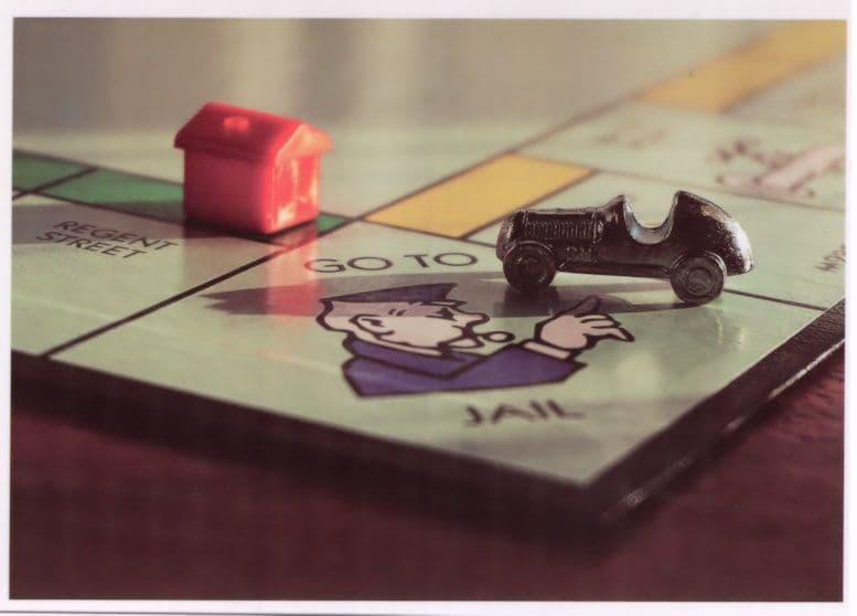 Monopoly Toy Board Game Go To Jail Car Hotel German Postcard