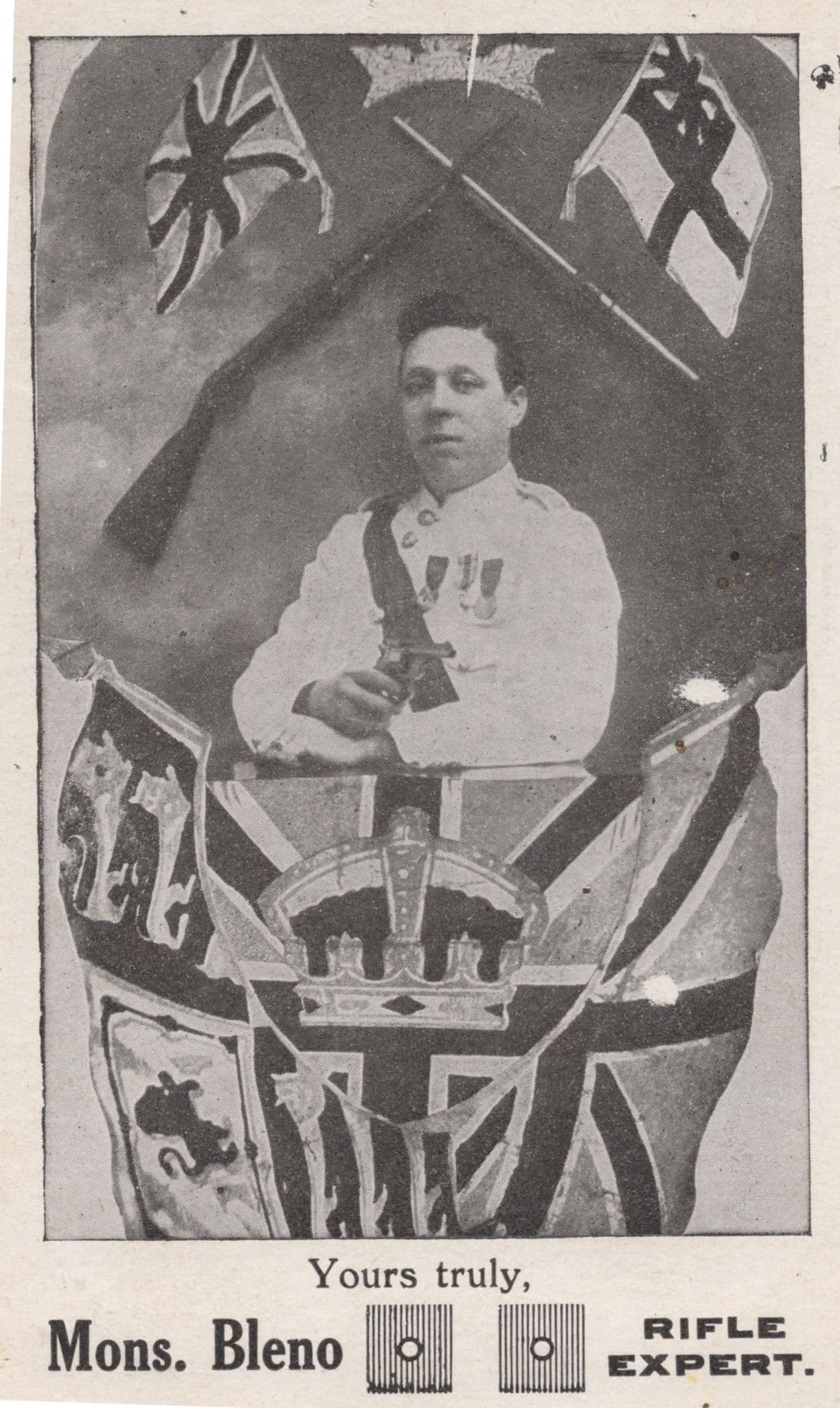 Mons Bleno French Rifle Arms Gun Dealer Old Postcard