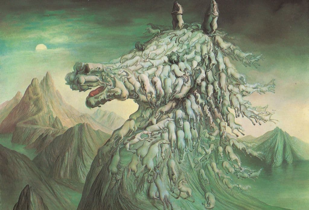 Monster Abstract Horse Andre Martins De Barros French Art Postcard