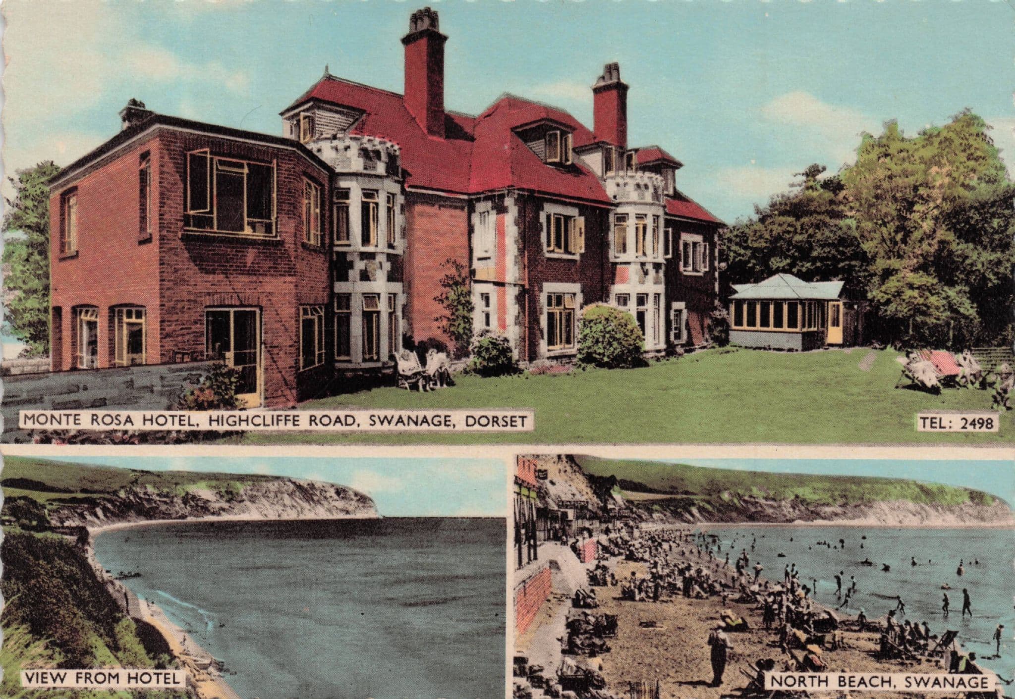 Monte Rosa Hotel Swanage Dorset Rare Postcard