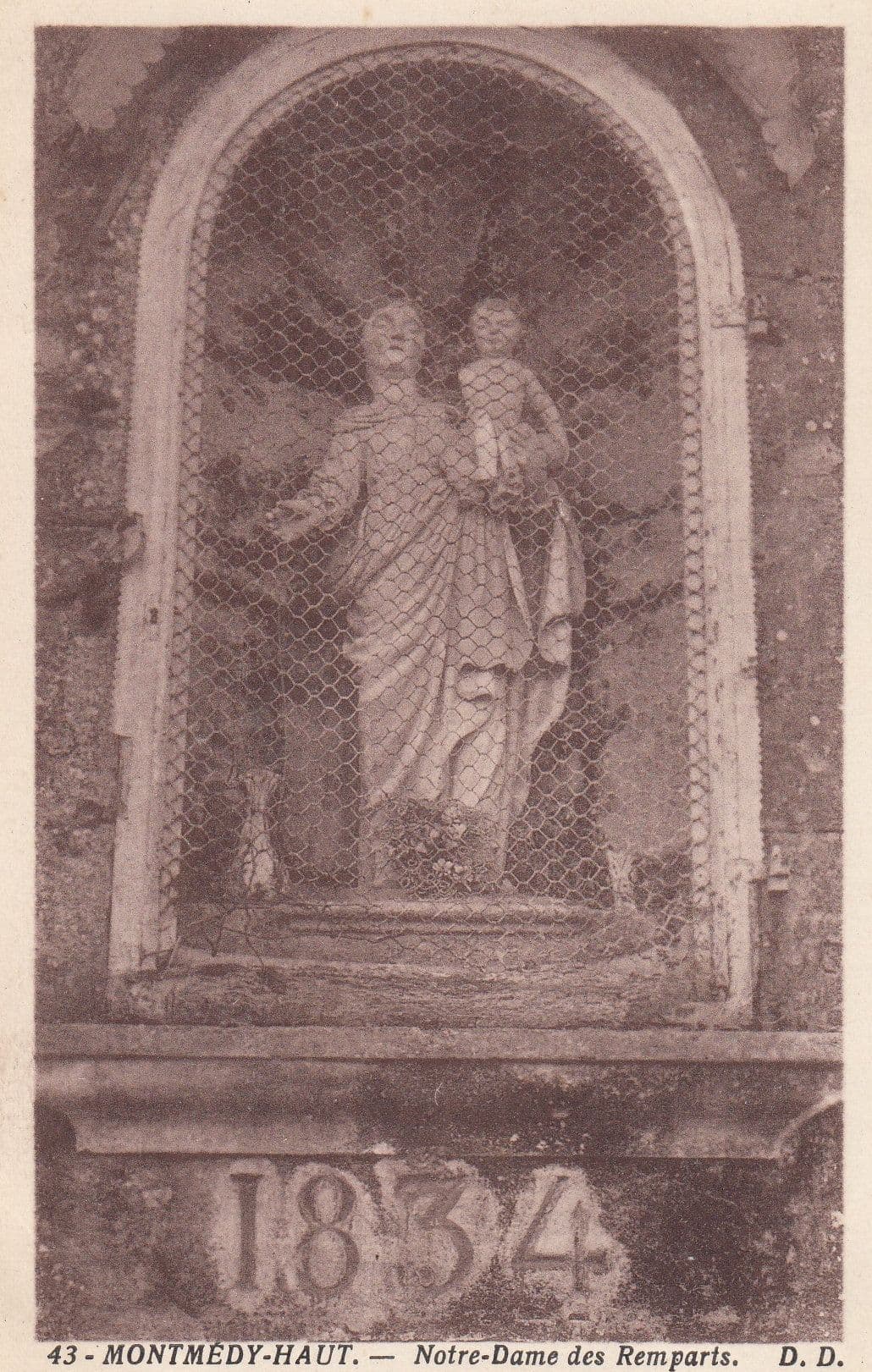 Montmedy Haut Notre Dame Des Remparts Holy Mary Statue Postcard